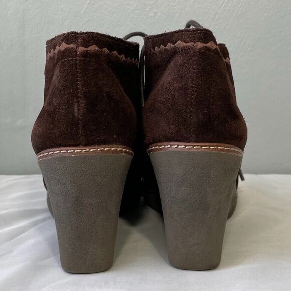 Naturalizer Boots Size 9.5 Brown Suede Wedge Heel Kaitlyn Ankle Bootie Boho - Picture 8 of 11